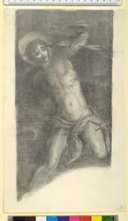 Studie von Tintorettos Heiliger Sebastian in der Scuola Grande di San Rocco, 1859 oder 1862